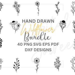 Wildflowers SVG Bundle, Flower laser cut files SVG, Botanical flowers laser cut files, Rose flower SVG, wildflowers bouquet laser cut files