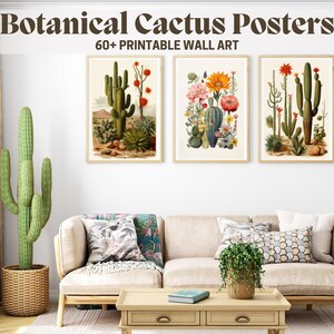 Vintage Kaktus Poster Set - Über 60 druckbare botanische Wand-Kunst-Illustrationen | Hochwertige Farblitho-Kunstdrucke (300 DPI)