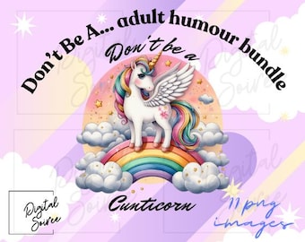 Cute & Funny ‘Don’t Be A’ Sublimation Bundle | 13 Swear Word Quotes PNGs for Adults | Digital Download for T-Shirts, Stickers + More