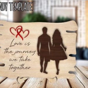 Valentines Day Sign SVG, Couple Laser Cut File, Valentines Day Shelf Sign FIle, Laser Valentines Day Cut File, Glowforge