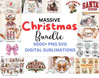 5000+ Christmas Mega PNG & SVG Bundle | Mega Png Bundle, Christmas png for Sublimation | Unique Christmas Designs POD