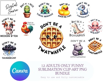 12 Funny Adults Only Bundle Png,  Sarcastic Png, Clip-Art Bundle, Sublimation Designs, Digital Download
