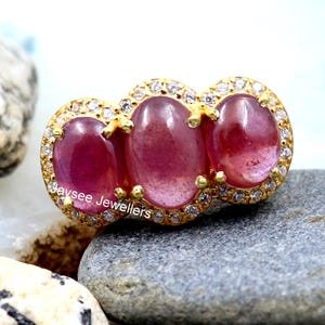 Ruby Diamond Ring, July Birthstone Ring, Gold Plated Ring, 925 Sterling Silver, Ruby Gemstone Ring, Vintage Ring, Victorian Ring, Gifts