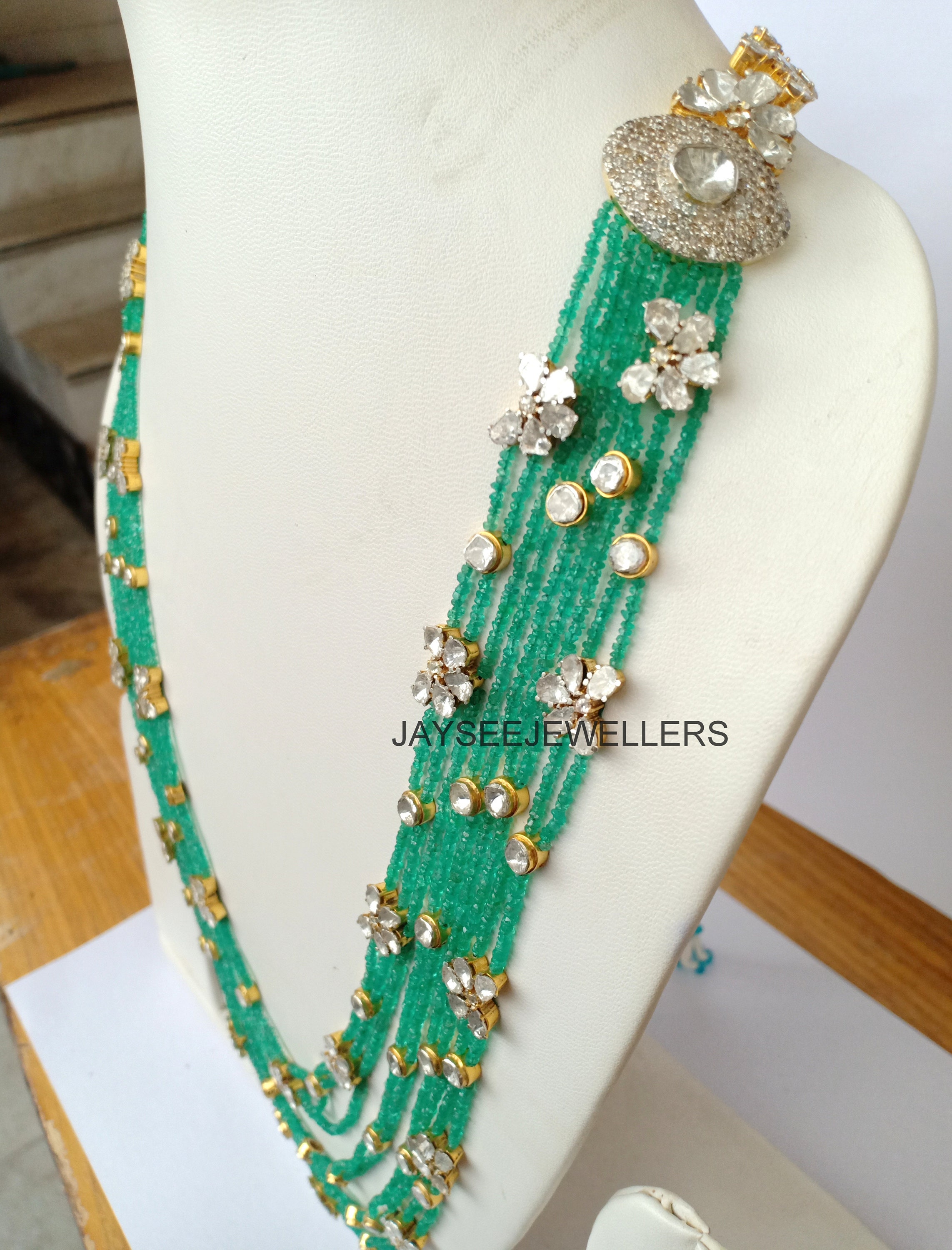 Emerald beads sale mala