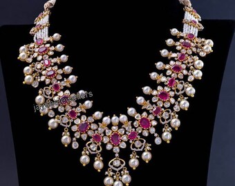 Polki Diamond Necklace Victorian Style 