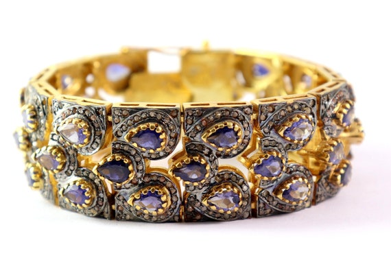 Bracciale Con Zaffiro Blu: Pietra Preziosa In Argento Sterling 925 Taglio Rotondo - Italia - Foto 5