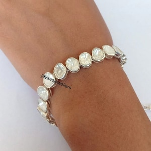 Polki Diamond River Bracelet Pave Diamond Bracelet Bangle Jewelry Polki Diamond Jewelry 925 Sterling Silver Gift For Her Free Shipping