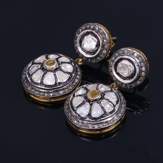 Natural Gemstone Tourmaline Ring Sterling Silver Ring Rose Cut Polki Diamond
