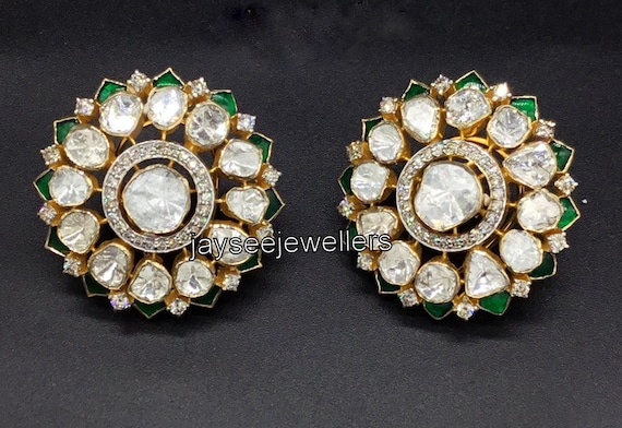 Polki diamond best sale studs