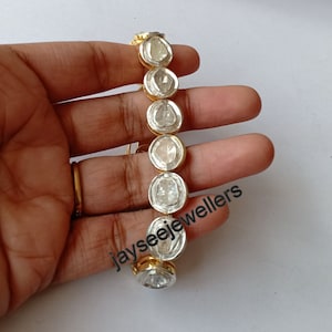 Polki Diamond Bracelet, Diamond Bracelet Polki Jewelry Polki Diamond Jewelry 925 Sterling Silver Polki Bracelet Gift For Her Free Shipping.