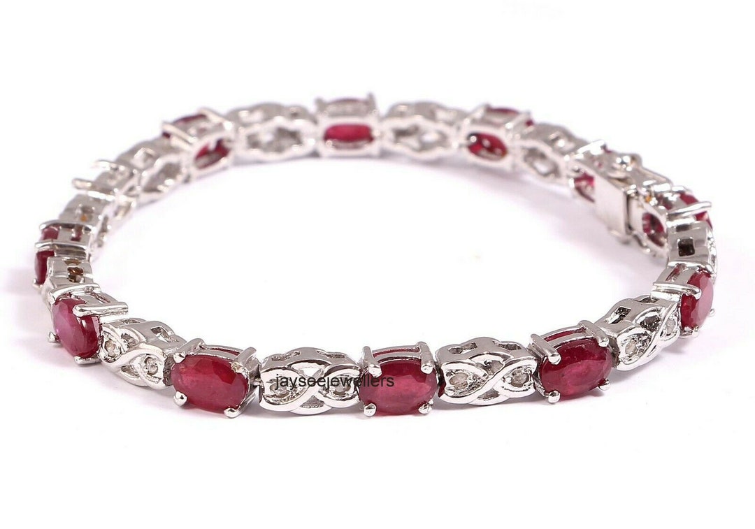 Natural Ruby Bracelets Ruby Diamond Jewelry Pave Diamond Etsy Australia