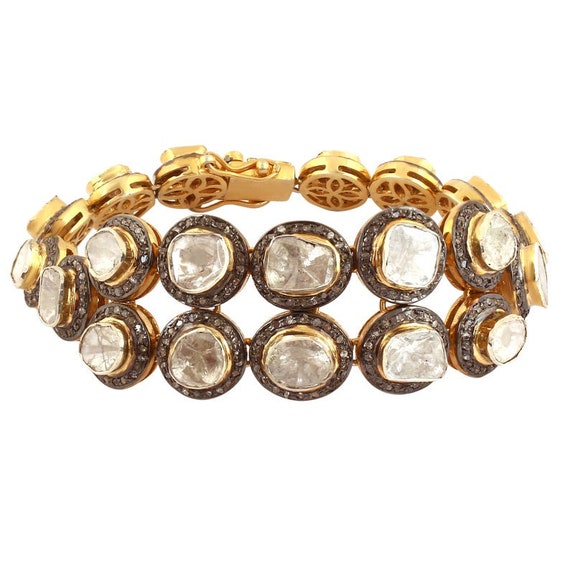 Uncut Diamond Genuine 14k Gold Traditional Bracelet 1 Pc - Etsy