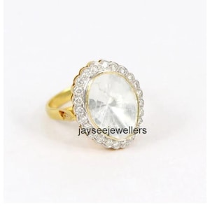 Finest Natural Diamond Polki Solitaire Ring Handmade Ring Rose Cut Diamond Ring Statement Ring Gift For Women