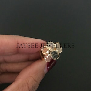 Band Ring Natural Slice Polki Diamond Band Ring Handmade Ring Fine Jewelry 925 Sterling Silver Engagement Band Wife Gift Anniversary Ring.