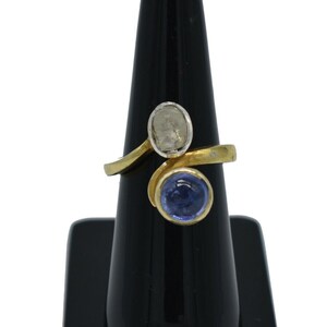 Natural Blue Sapphire Ring, September Birthstone Ring, Polki Diamond Ring, Promise Ring , Blue Gemstone Ring , 925 Sterling Silver Ring