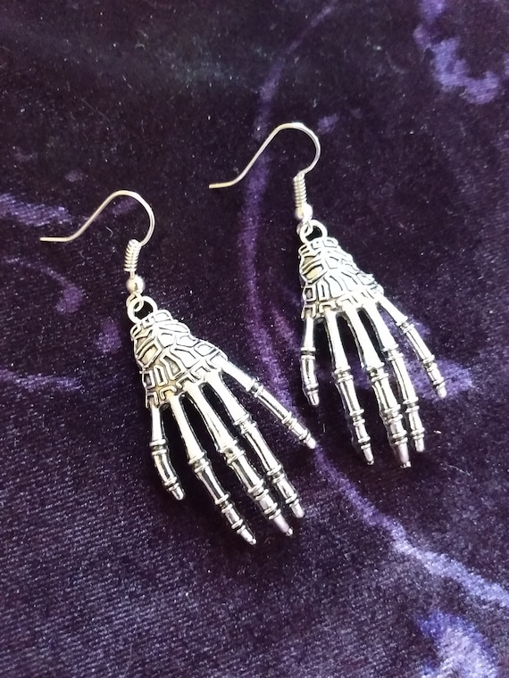 Gothic Witchy Pagan Skeleton Earrings Halloween