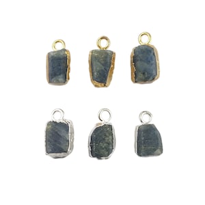 1 Piece, Raw Sapphire Gemstone Gold/Silver Electroplated Pendant Necklace, Rough Gemstone Freeform Pendant Gold/Silver, Gifts For Women