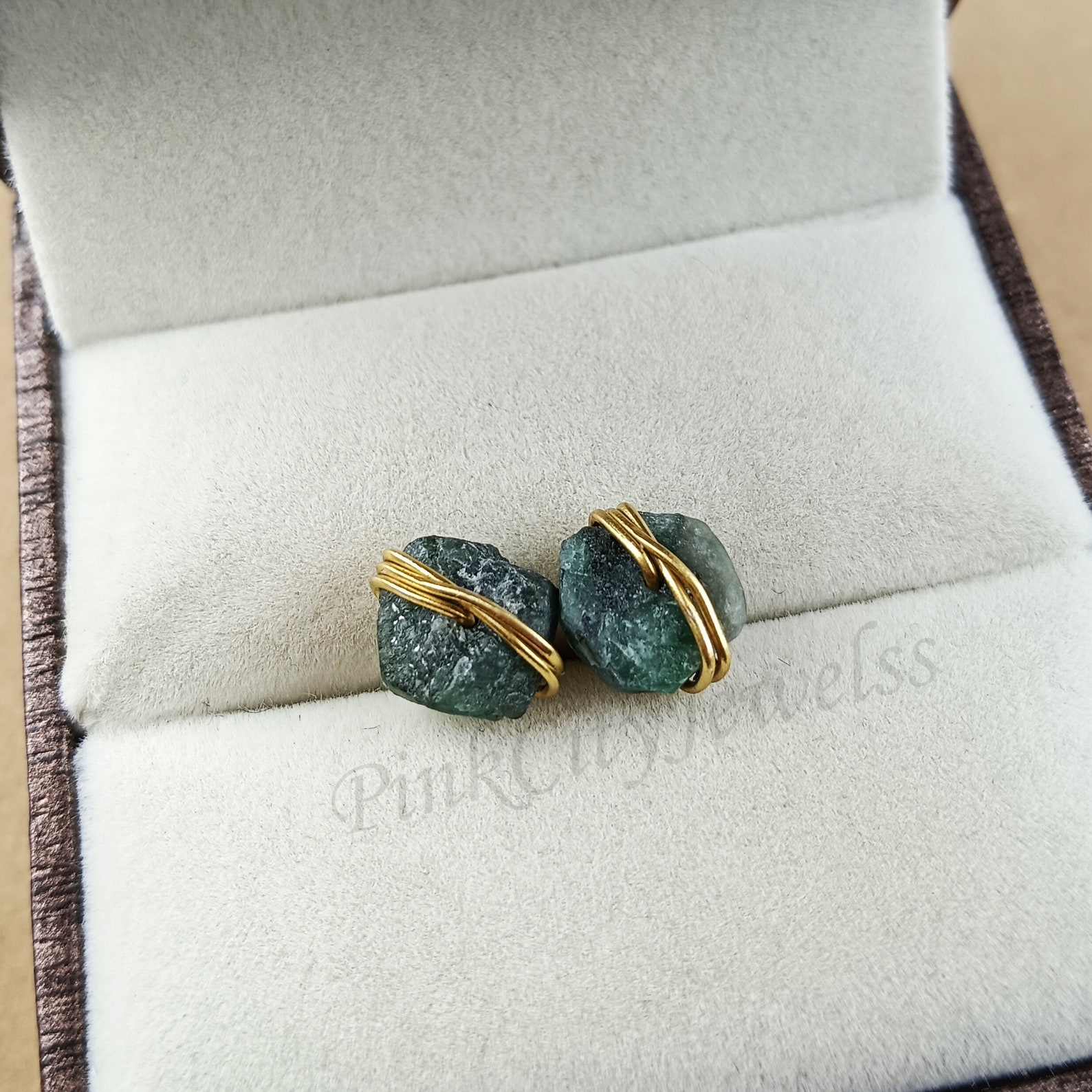 Raw crystal stud earrings Clearance