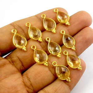 Citrine Pear Shape Pendant - Both side Faceted, Citrine Fancy Pendant, Making by Necklace, Bracelet, Earring - Selling By Per Piece