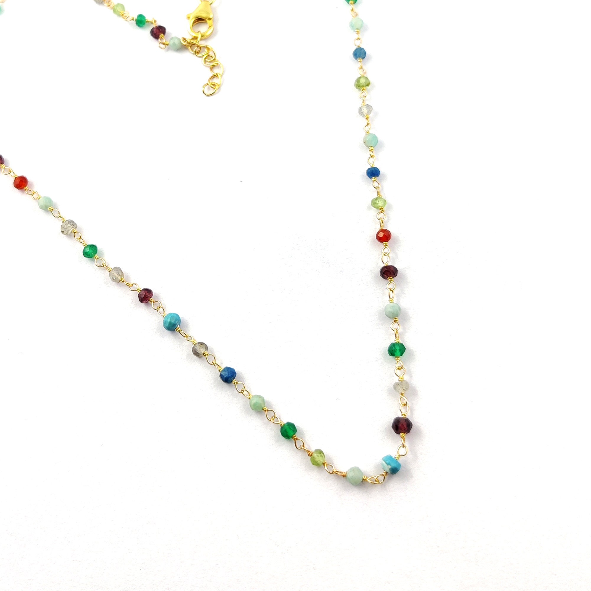 Multi Gemstone Faceted 3-4mm Rondelle Beads Beaded Rosary - Etsy Canada