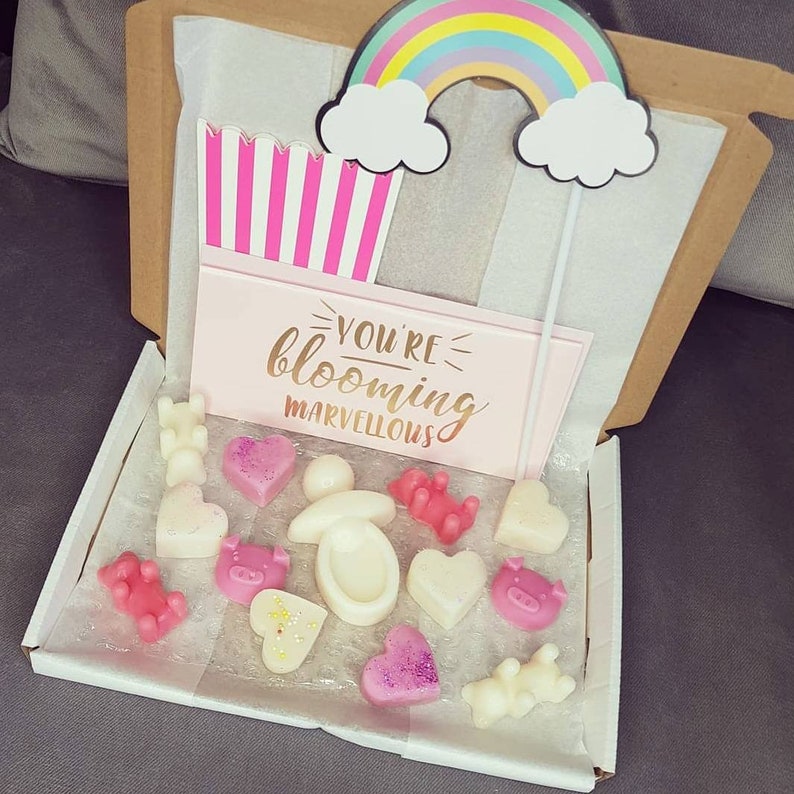 wax melt soy wax baby shower gift party favour new mom home scent new baby wax melts baby shower Baby shower box
