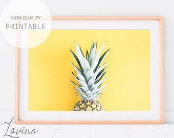 Pineapple Print, Exotic Fruit Art, Pineapple Decor,  Pineapple Poster, Tropical Fruit Decor, Digital Pineapple Art Print, Pineapple Download