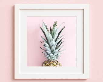 Square Pineapple Print, Pink Pineapple Photo, DIGITAL DOWNLOAD