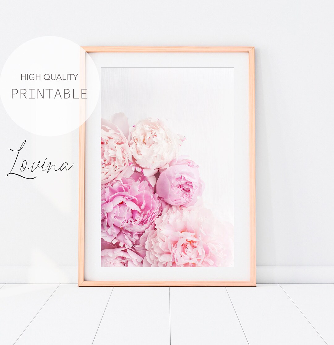 Pink Peony Print, Floral Wall Art, Flower Print, Pink Peonies Print ...