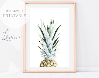 Pineapple Print, Tropical Fruit Print, DIGITAL DOWNLOAD, Printable Pineapple Wall Art, Pineapple Art Print, Tropical Print, Pineapple Photo