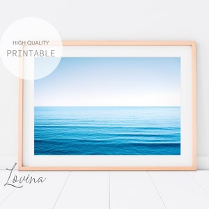 Seaside Print, Ocean Poster Decor, Large Digital Ocean, Modern Ocean Print, Printable Seaside Landscape, Digital Download