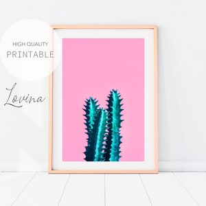 Druckbare Kakteen Fotografie, Boho Kaktus Druck, Große Kaktus Wandkunst, Kakteen Digitaldruck, Kaktus Fotodruck, herunterladbares Kaktus Poster
