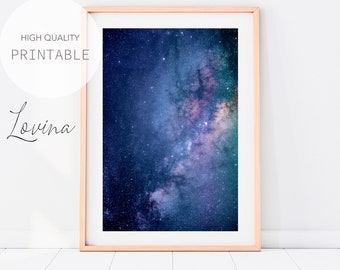 Constellation Print, Planet Print, Starry Night Sky, Night Sky Poster, Astronomy Art Print, Milky Way Print, Universe Wall Art, Digital Art