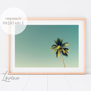 Palm Tree Art Print, Tropical Photography, Palms Wall Art, Large Hawaii Decor, Palm Trees Photo, Beach Wall Decor, Digital Download