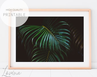 Printable Fern Wall Art, Tropical Fern Art, Botanical Fern Print, Tropical Leaf Print, Fern Leaf Art, Fern Wall Print, Plant Digital Poster