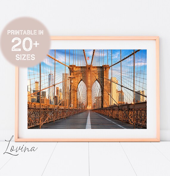 Brooklyn Bridge Print New York City Photo Nyc Wall Art New Etsy