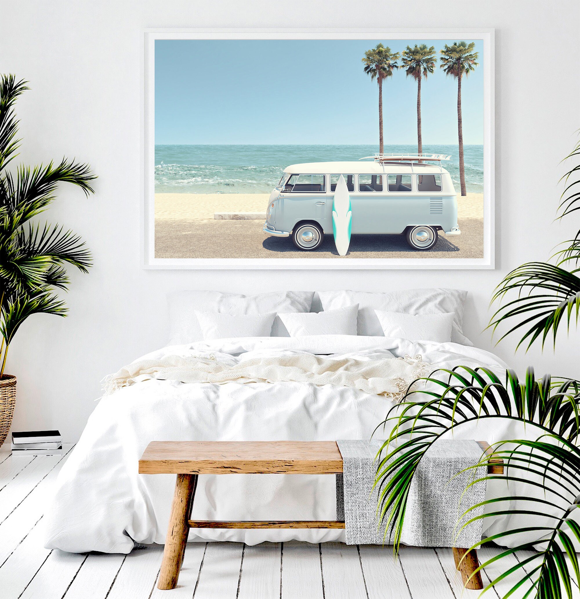 Vw Bus Wall Art Beach Print Vintage Vw Bus Print Beach Wall | Etsy