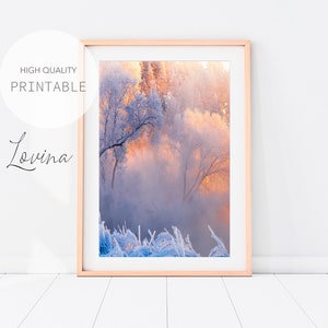 Winter Forest Print, Trees Artwork, Winter Landscape Print, Winter Poster, Snow Printable, Winter Artwork, Snow Photography Digital Download