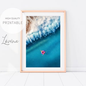 Modern Beach Photography, Coastal Ocean Print Digital Download, Printable Ocean Waves Print, Printable Beach Art, Ocean Digital Art Télécharger