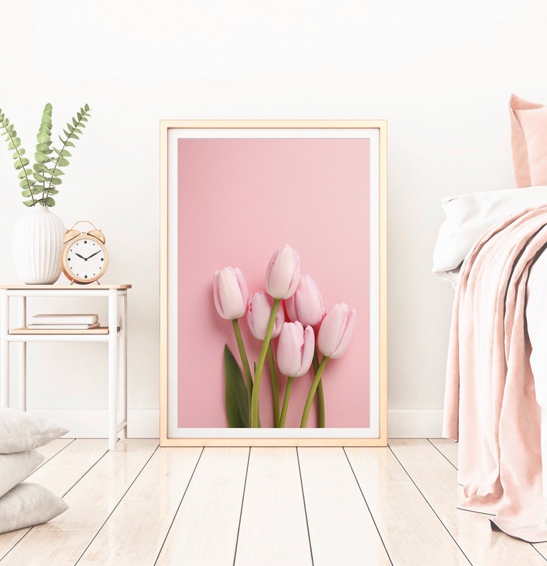Pink Tulips Poster Tulip Wall Art Flower Photography | Etsy