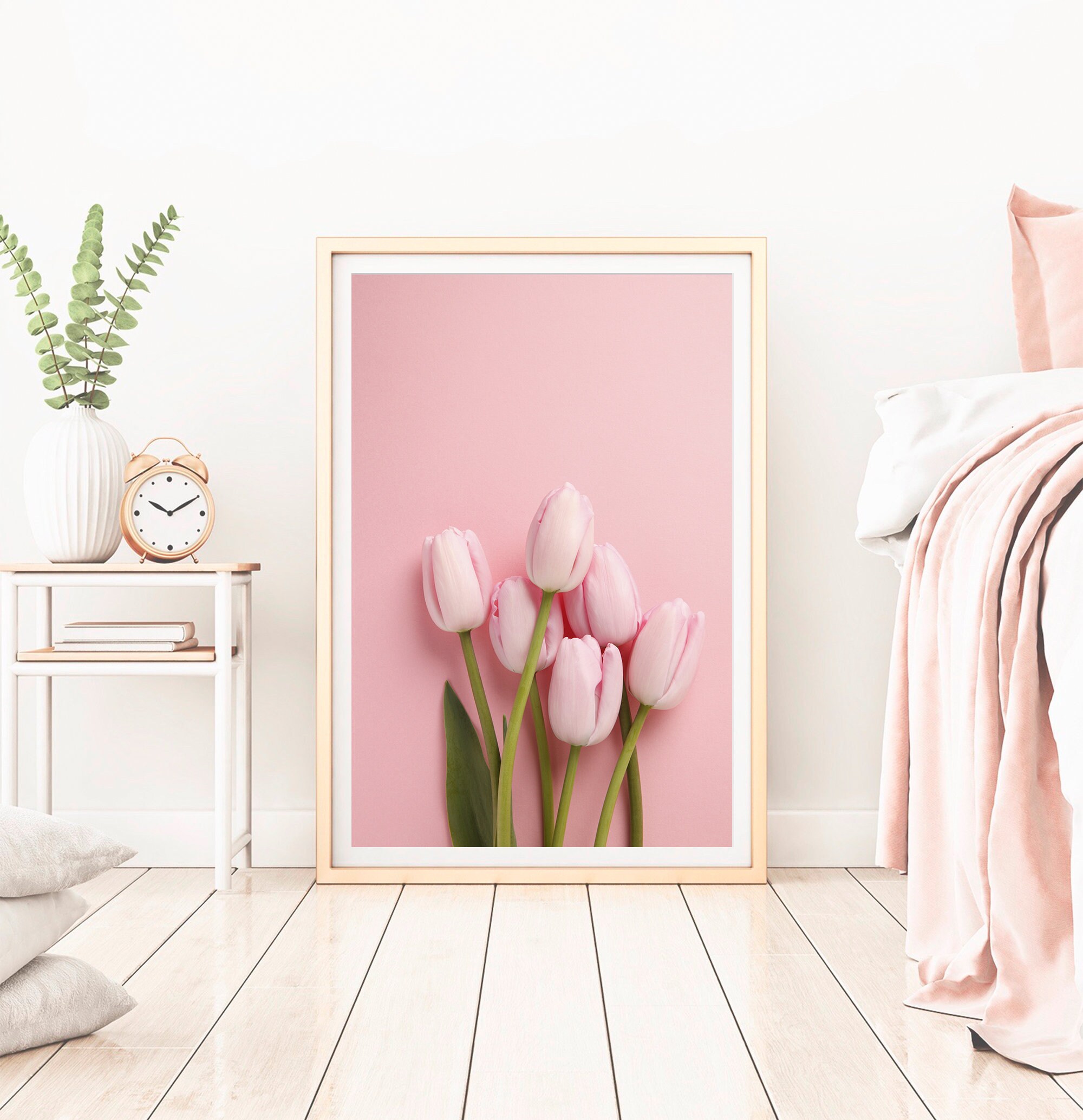 Pink Tulips Poster Tulip Wall Art Flower Photography Etsy