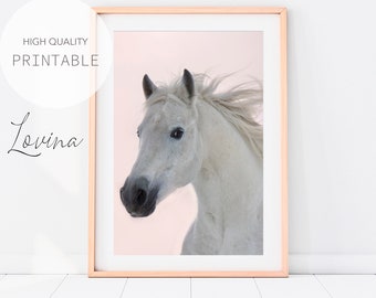 Impresión de caballo imprimible, Póster de caballo pastel, Retrato de caballo, Fotografía de caballo, Impresión de fotos de caballo, Póster de impresión de caballo, Descarga digital de caballos