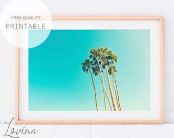 California Palm Tree Print, Palm Photography, Beach Photograph, Palm Trees Printable, Palm Tree Wall Art, Palm Tree Photo, Instant Download