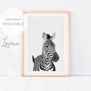 Zebra Wall Art, Black White Safari Animals, DIGITAL DOWNLOAD, Animal Nursery Art Print, Safari Baby Room, Zebra Nursery Decor, Zebra Print