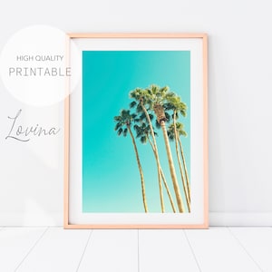 Palm Trees Wall Art, California Palm Trees Print Download, California Palms Poster Printable, Palms Wall Art Printable, Digital Art Download