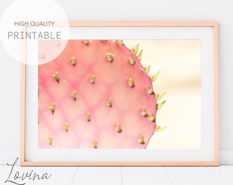 Pink Cacti Photo Print, Cactus Art Print, Large Printable Cactus Poster, Cactus Kids Room Wall Decor, Pink Cactus Wall Art, Instant Download