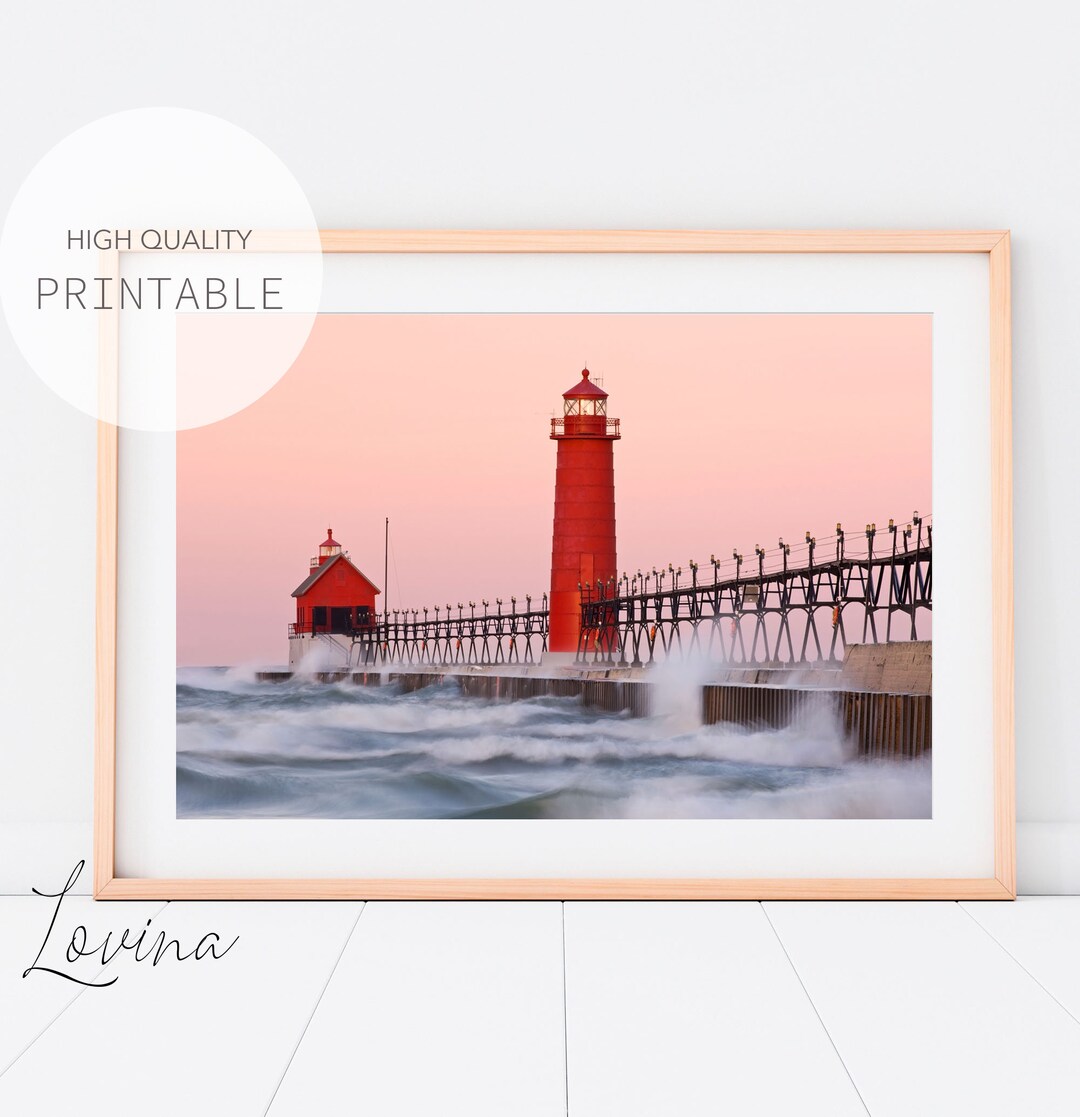 Lighthouse Poster.pdf Printable Lighthouse Poster, Lighthouse Decor, Coastal Photo Print ...
