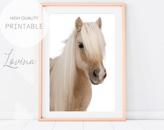 Impresión de caballos de guardería imprimible, Arte mural de póster de caballo, Impresiones de guardería, Decoración de pared de caballos, Retrato de animales, Fotografía de caballos, Descarga digital