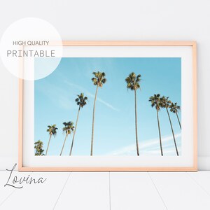 Palm Tree Wall Art, California Palms Poster, Printable Palm Trees Print, Large Beach Poster, Palm Trees Digital Download
