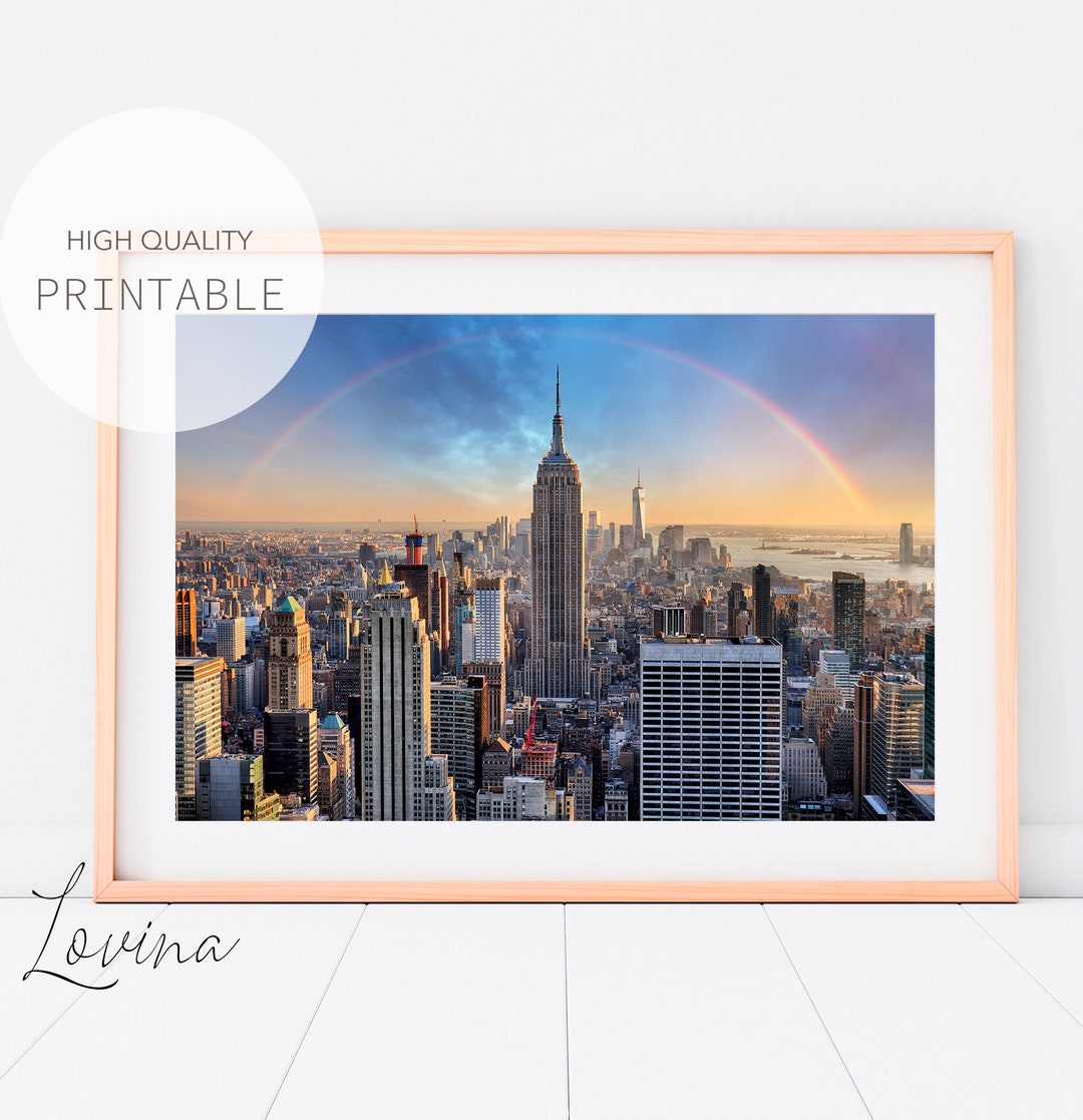 New York Skyline Wall Art, Empire State Building Print, City Skyline ...
