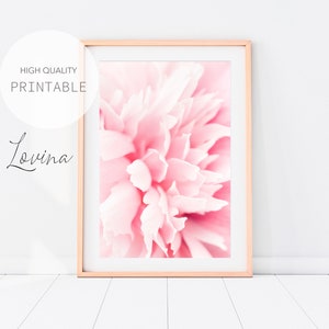 Peonies Wall Art, Blush Pink Peonies Print, Peony Flower Wall, Peonies Poster, Pastel Poster, Peonies Nursery Printable, Peonies Digital Art